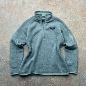 Patagonia Better Sweater Womens Large 1/4 Zip Fleece Pullover Sage Green Heather